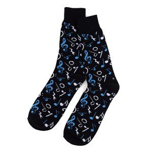 PARQUET Men Music Note Novelty Socks Black
